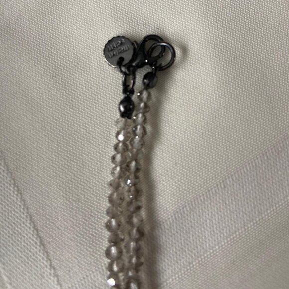 Marlyn Schiff Long Beaded Chain Tassel Necklace Silver Gray One Size - Picture 6 of 9